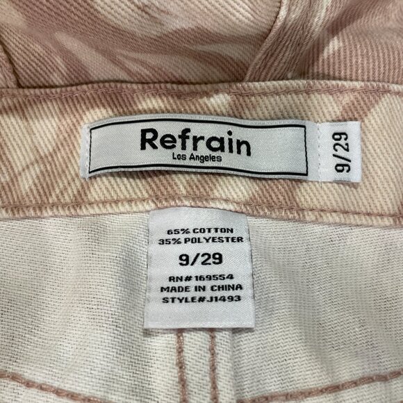 REFRAIN (NWT) Mid-rise Wide Leg Pink Camo/Outdoor Print Jeans, Ivory/Pink - 9/29 - Picture 6 of 9